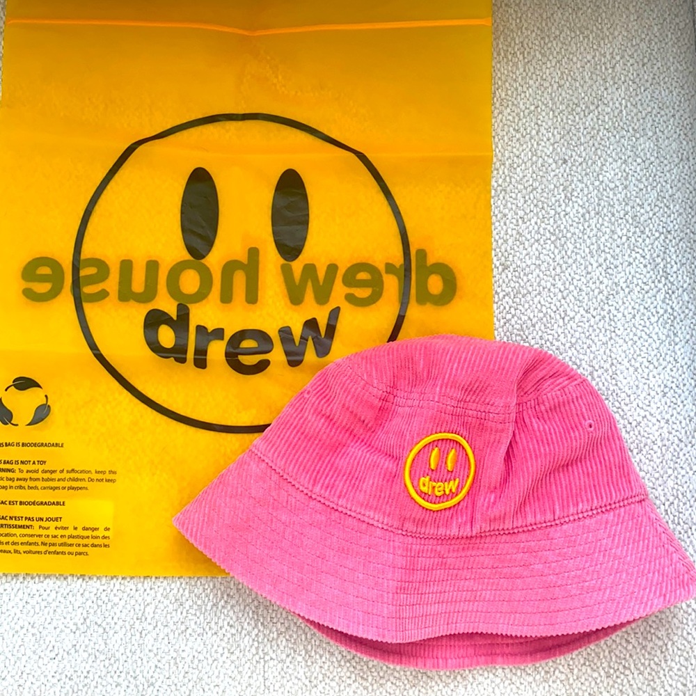 Drew House Mascot Hot Pink Corduroy Bucket Hat Brand New O/S Justin Bieber RARE